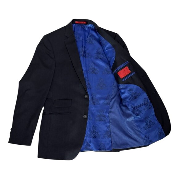 TED BAKER Luxury Designer Wool Blue Business Casual Formal Blazer Suit Mens 38R - Picture 2 of 11